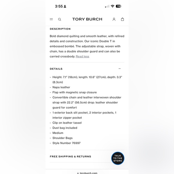 Tory Burch Fleming Convertible bag. - Picture 10 of 12